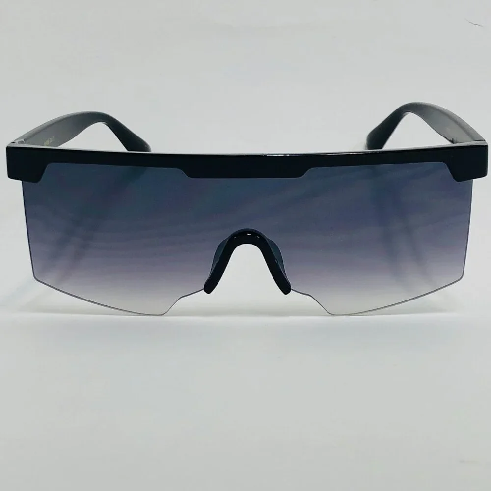 Sunglasses Men Women‎ Oversized Frame Flat Lens Fashion Style Black Lens Luxury